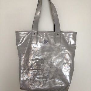 Metallic Silver Lulu Tote